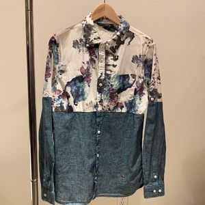 💙HP💙Rich Gang men’s shirt cotton linen Small